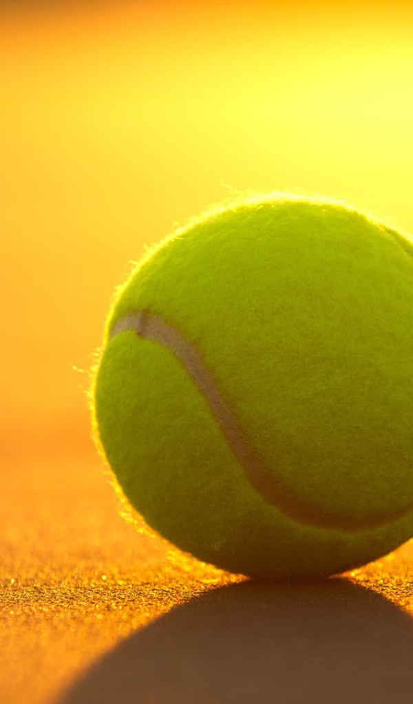 Освещенный солнцем теннисный мяч