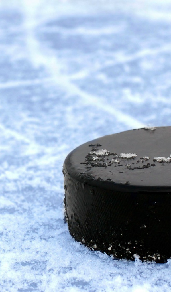 Черная хоккейная шайба