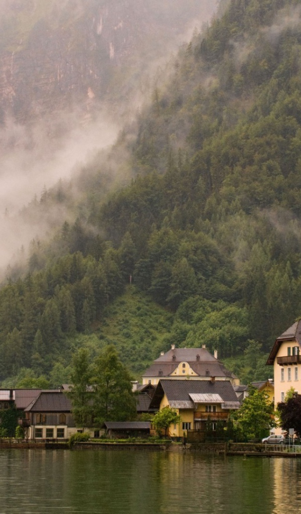 Дорогие коттеджи на берегу озера в горах