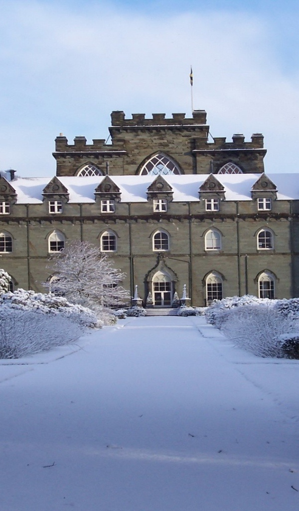 Snowy Castle in Scotland