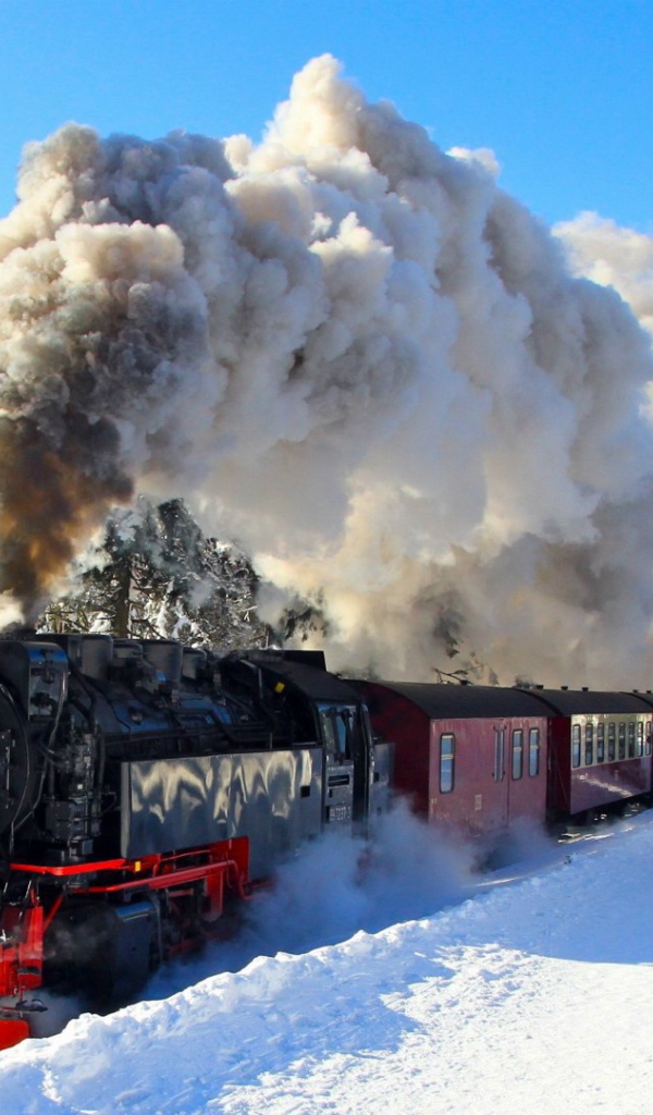 Steam train in the Harz National Park in Germany.