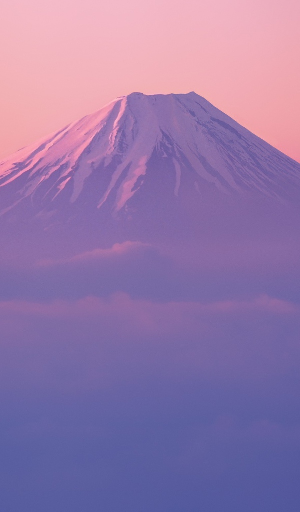 Гора Фуджи в розовой дымке