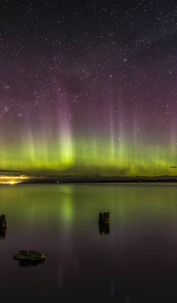 Полярное сияние в Новой Зеландии
