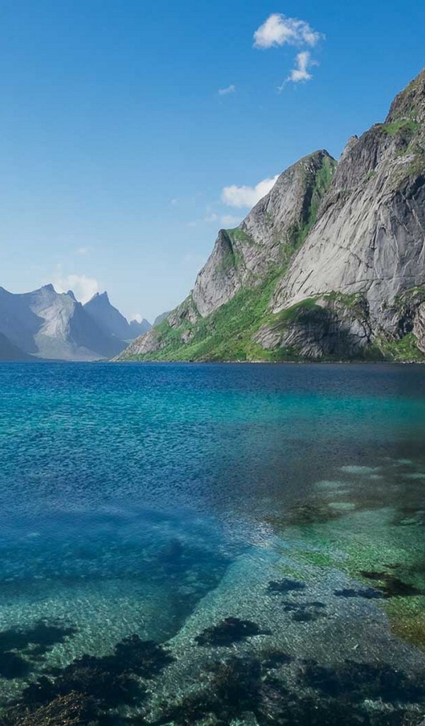 Голубая вода на Лофотенских островах, Норвегия