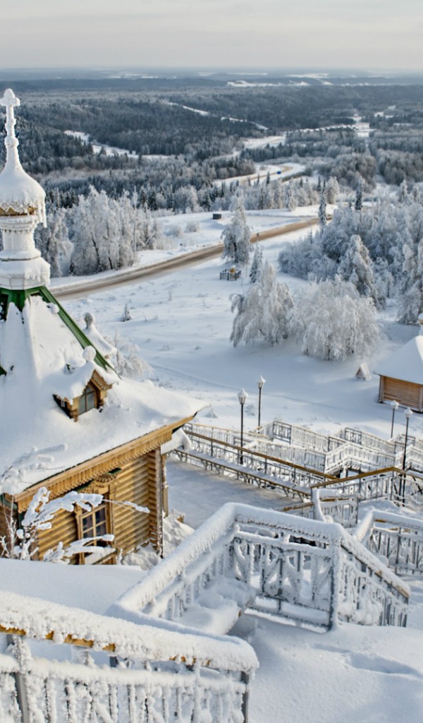 Зимний пейзаж в России