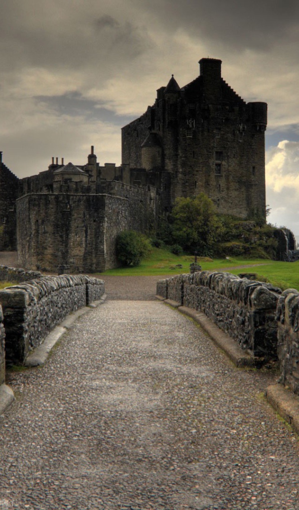 Stone road to the castle in Scotland