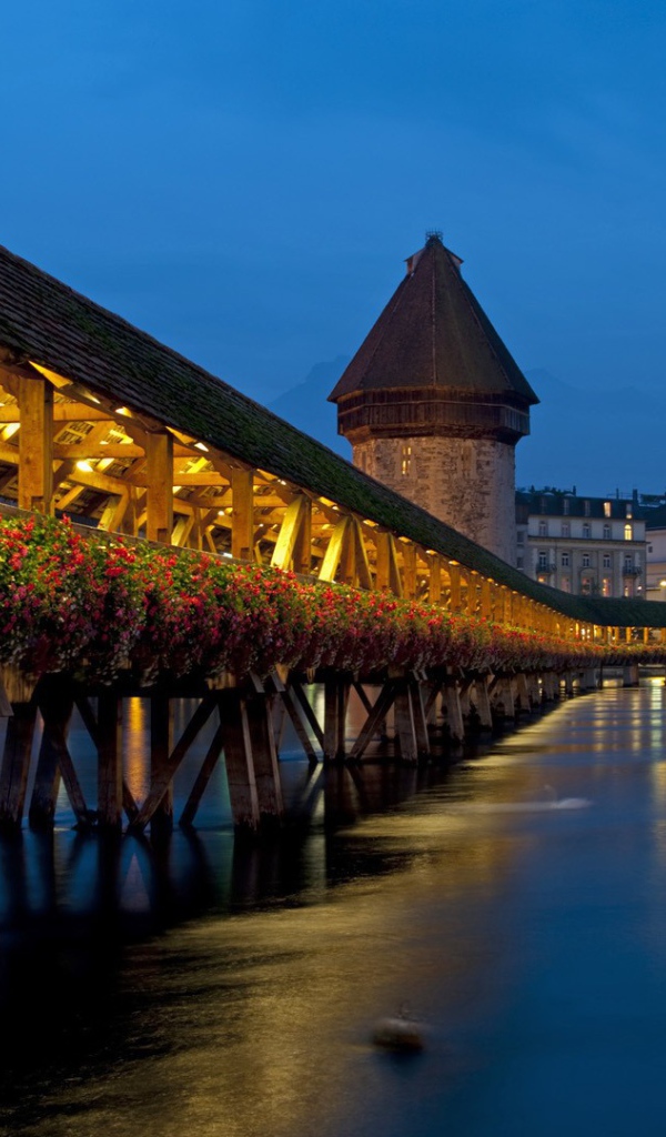 Пешеходный мост в цветах, Швейцария