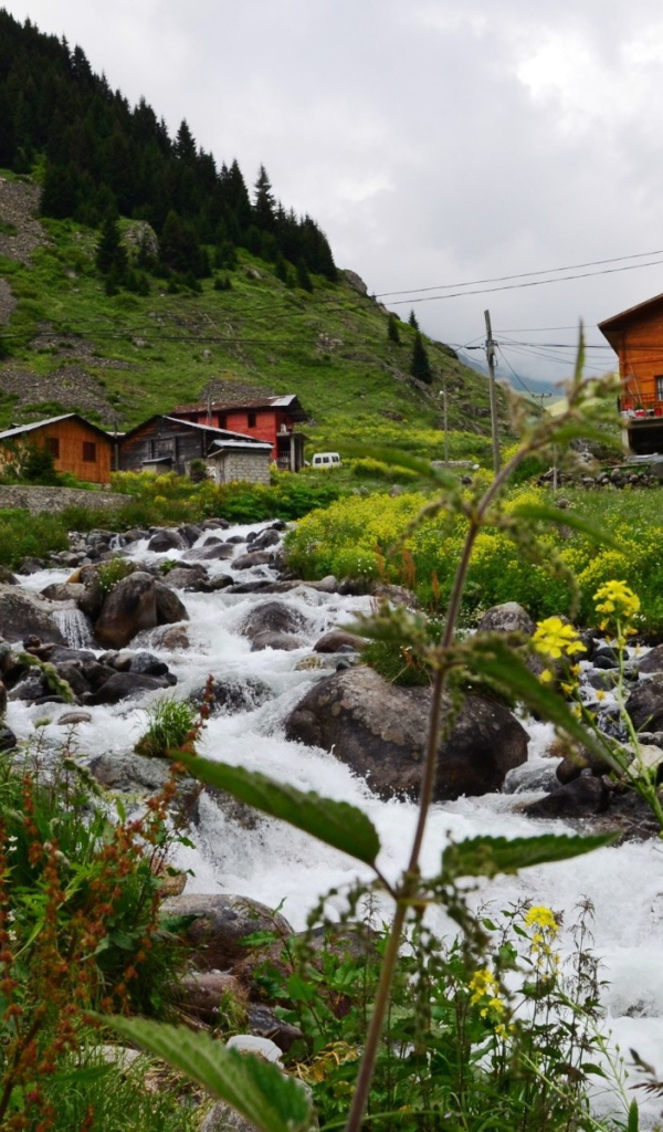 Деревня у горной реки, Турция
