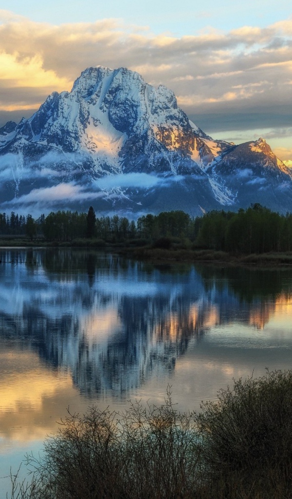 Красочный пейзаж в национальном парке Гранд Титон