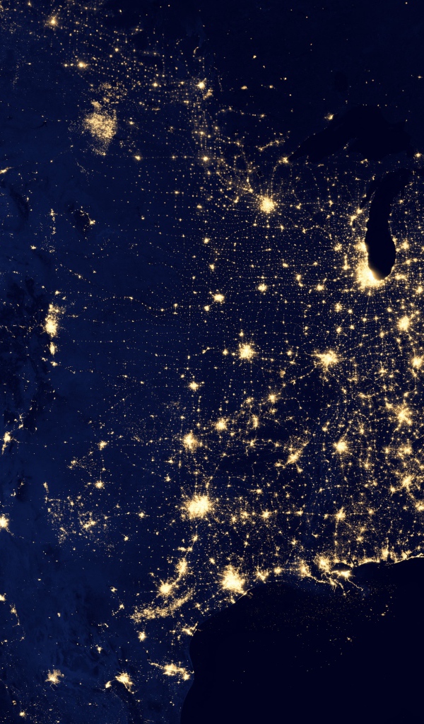 Ночные огни в США