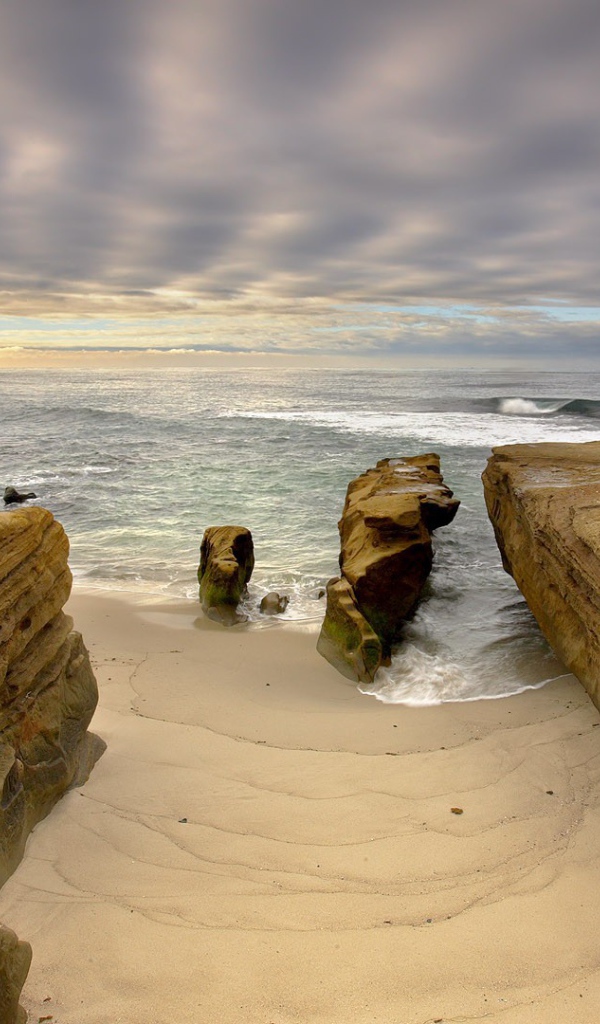 Скалистое побережье в Сан-Диего, США