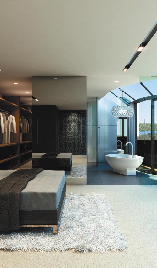 Apartment with glass doors