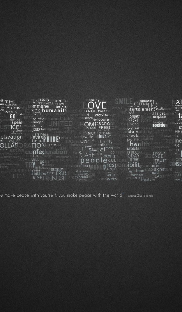 Надпись МИР из других слов