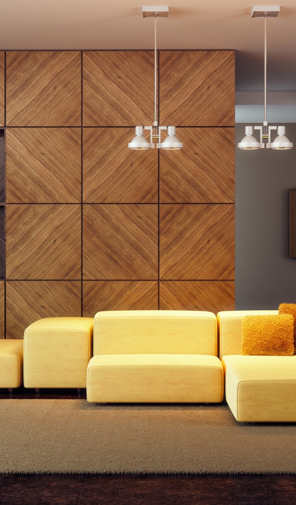 Составной желтый диван