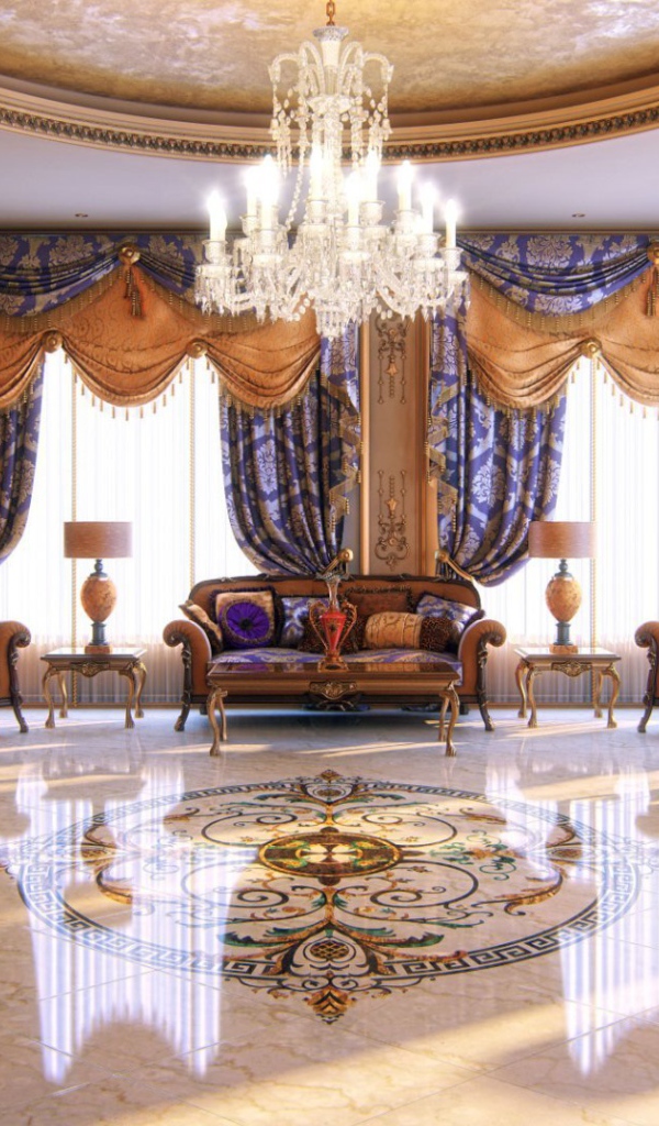Интерьер гостиной в богатом доме
