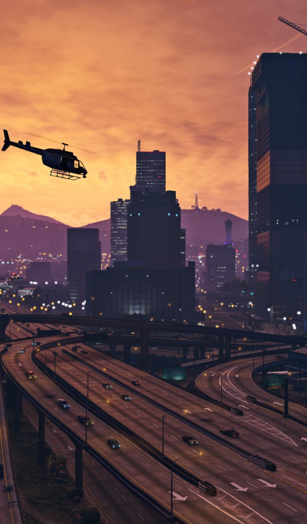 Panorama of the metropolis in the game Grand Theft Auto V
