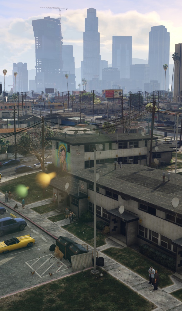Парковка в пригороде, игра Grand Theft Auto V