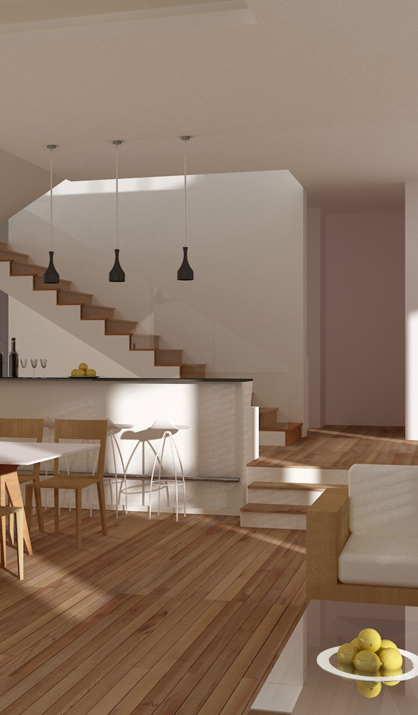 Комната с лестницей на второй этаж