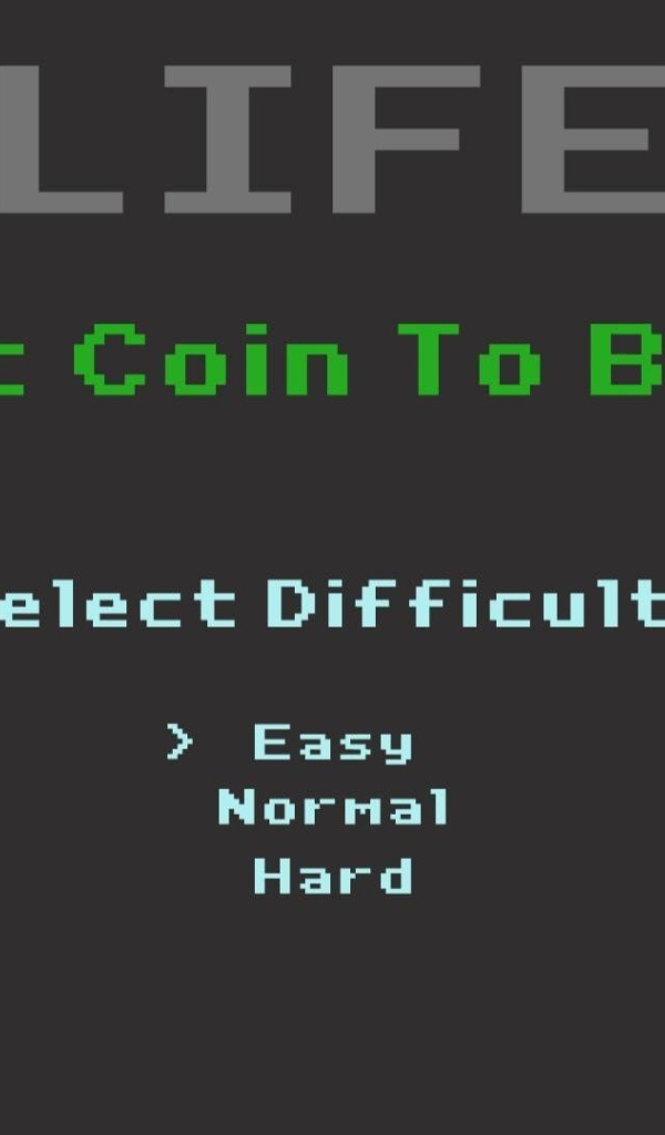 Выбор сложности прохождения жизни