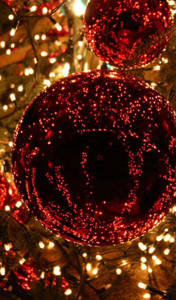 Яркие огни на елке в Новый год 2017