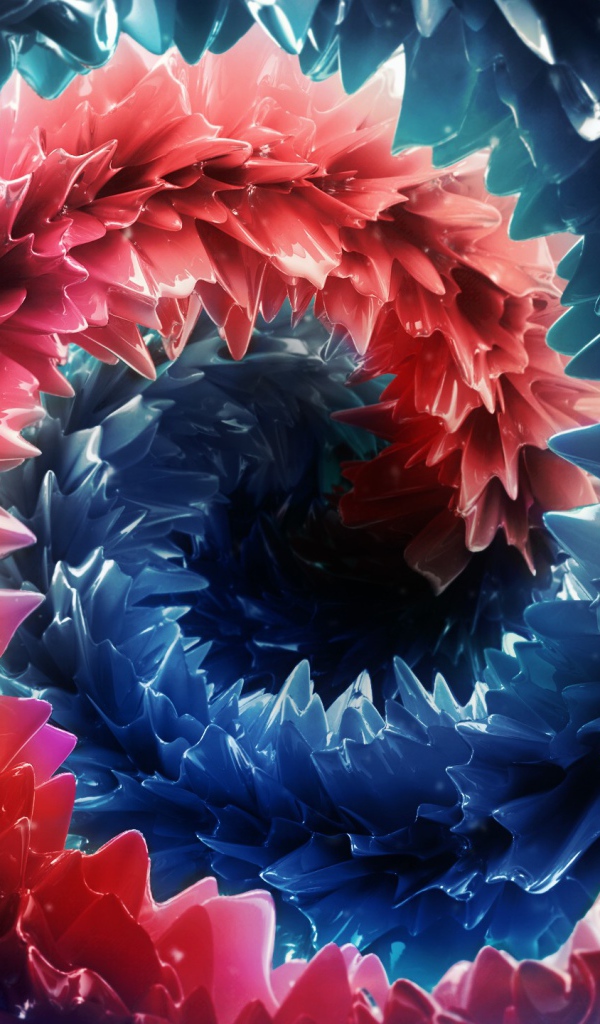 Абстрактная красно-синяя спираль 3 д  графика 