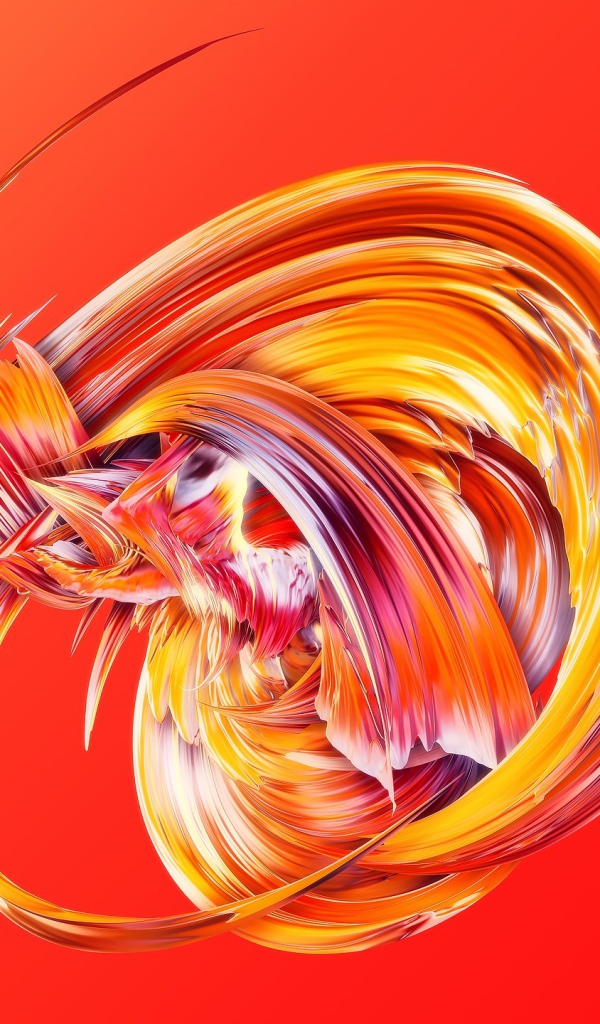 Красочные волны на оранжевом фоне 