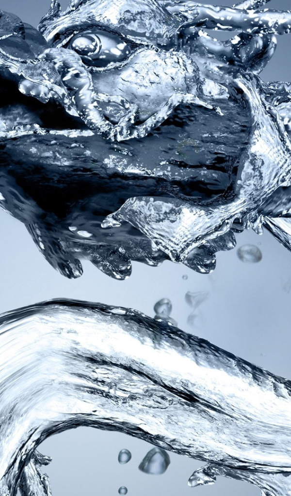 Дракон из воды 3D графика