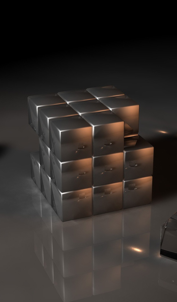 Стеклянный кубик Рубика 3D графика 