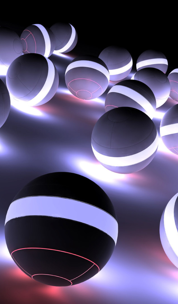 Светящиеся шары 3D графика 