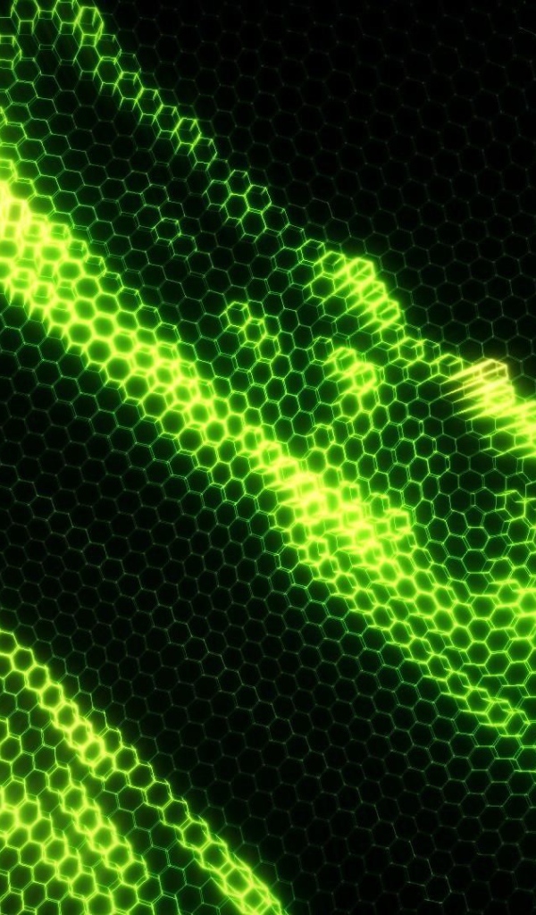 Зеленая сетка из шестиугольников 3д графика 
