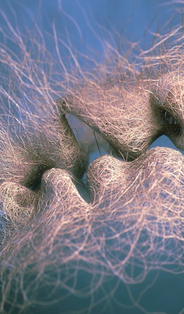 Поцелуй влюбленной пары абстракция