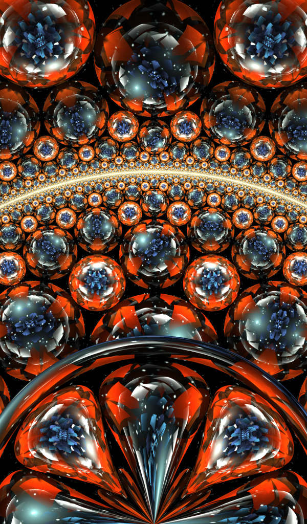 Разноцветные сферы, фрактальный рисунок