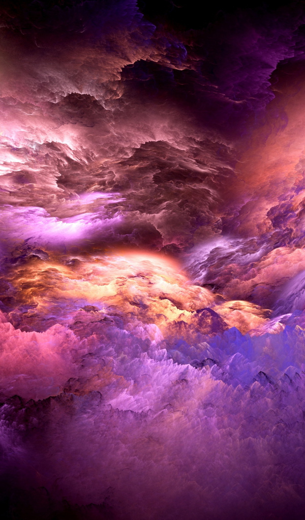 Разноцветные абстрактные грозовые облака