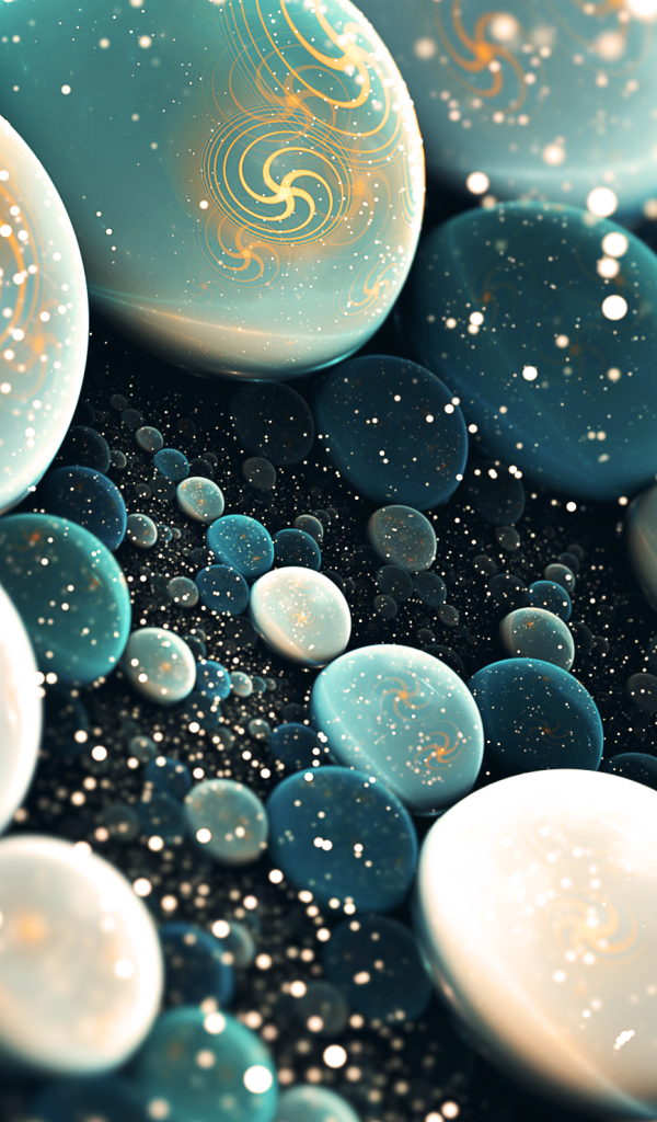 Разноцветные шары 3д графика 