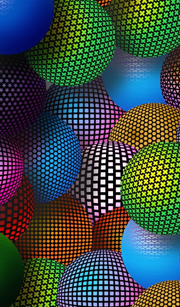 Разноцветные шарики 3D графика 