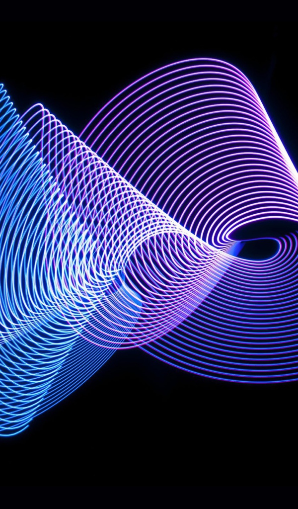 Purple abstract waves on a black background