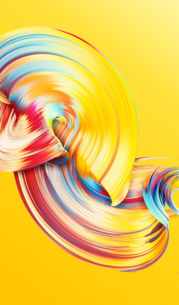 Радужный узор на желтом фоне 