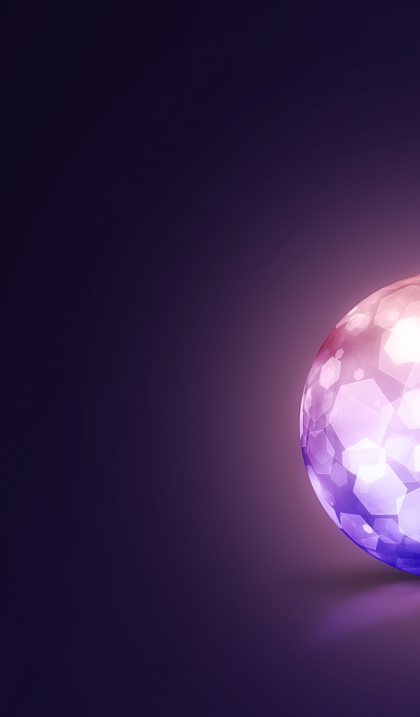 Сияющий шар на фиолетовом фоне 3д графика