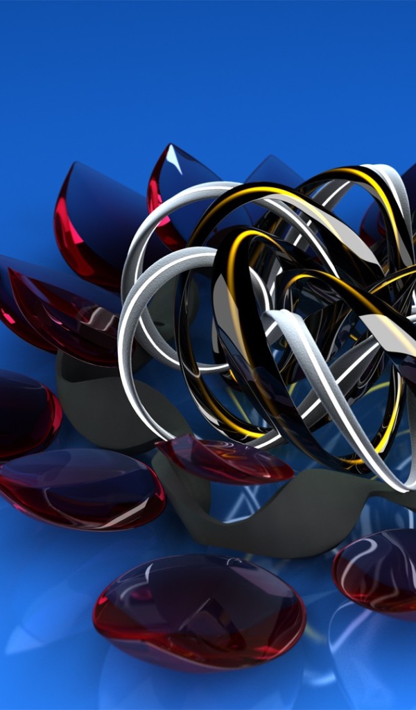 Необычный фигурный стеклянный цветок 3д графика