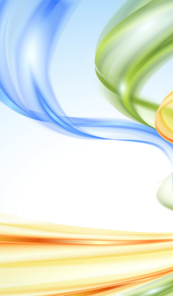 Вертикальные голубые, оранжевые и зеленые  абстрактные волны