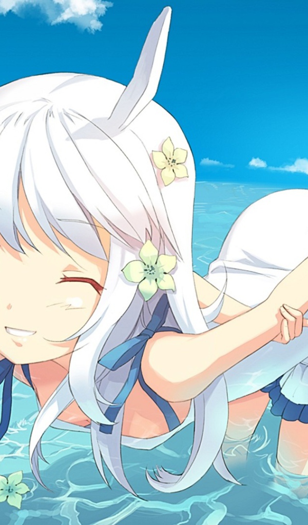 Девушка аниме с ушами кролика 