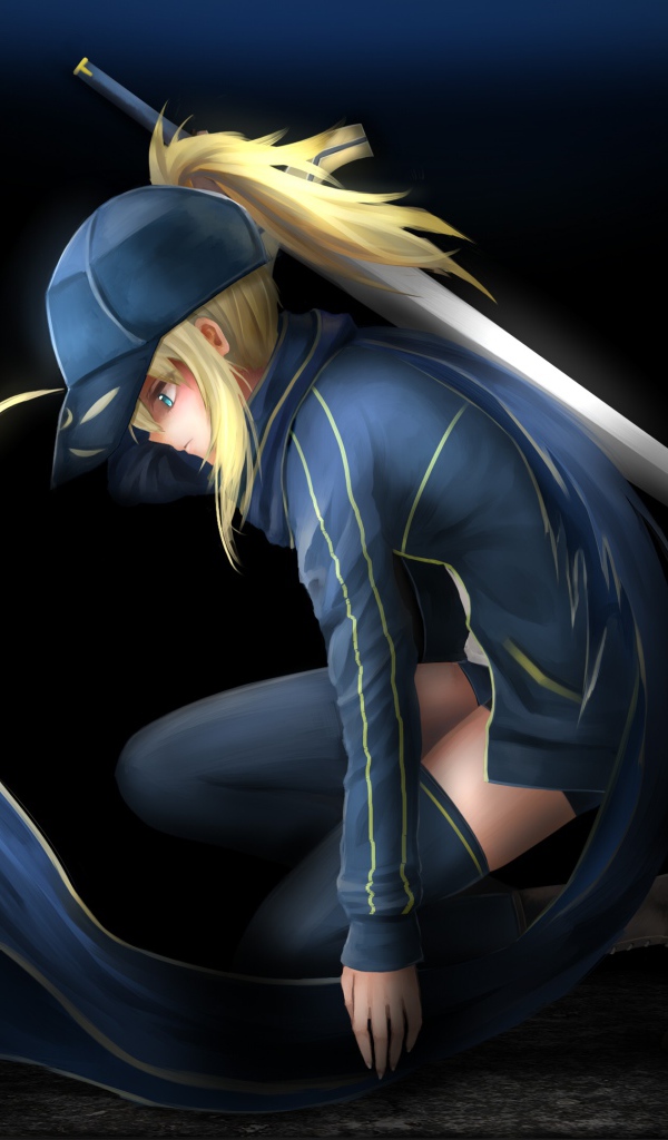 Девушка Сейбер персонаж аниме Судьба - ночь схватки 