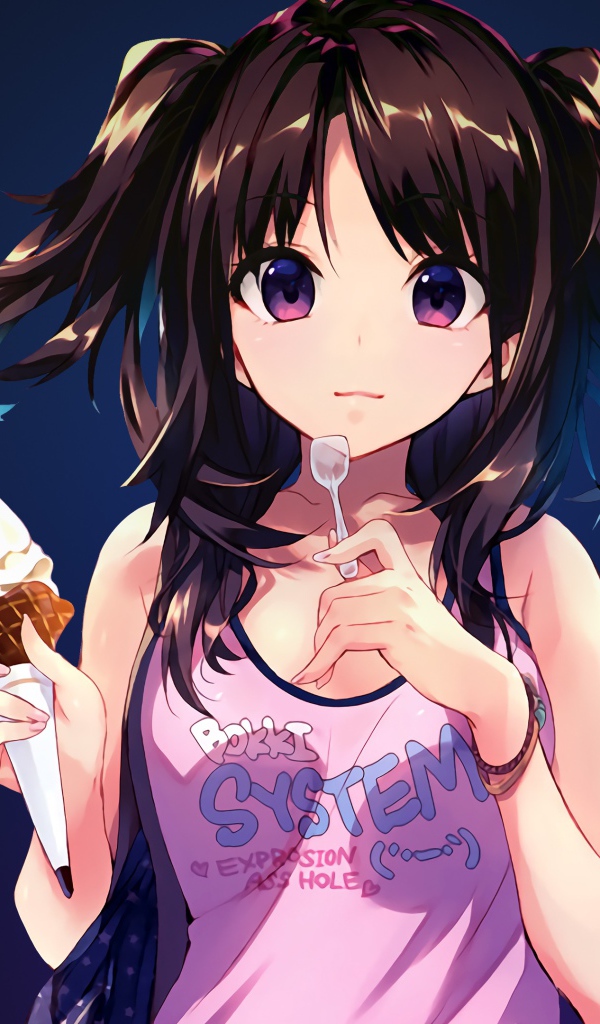 Девушка с рожком персонаж аниме Мороженое 