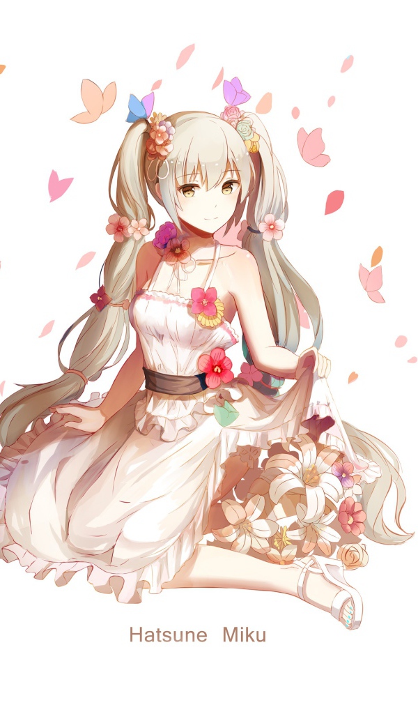 Длинноволосая девушка Хатсуне Мико аниме Вокалоид 