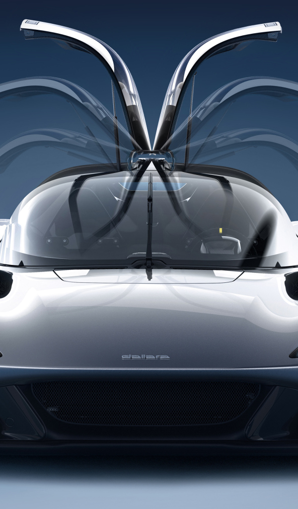 Серебристый автомобиль Dallara Stradale вид спереди