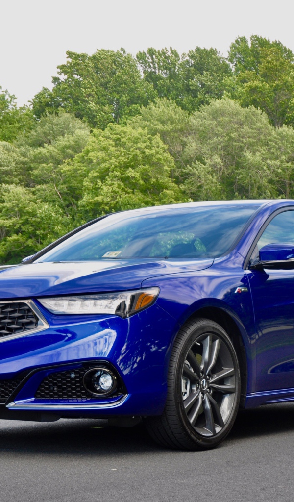 Синий электрический автомобиль Acura TLX A-Spec, 2018