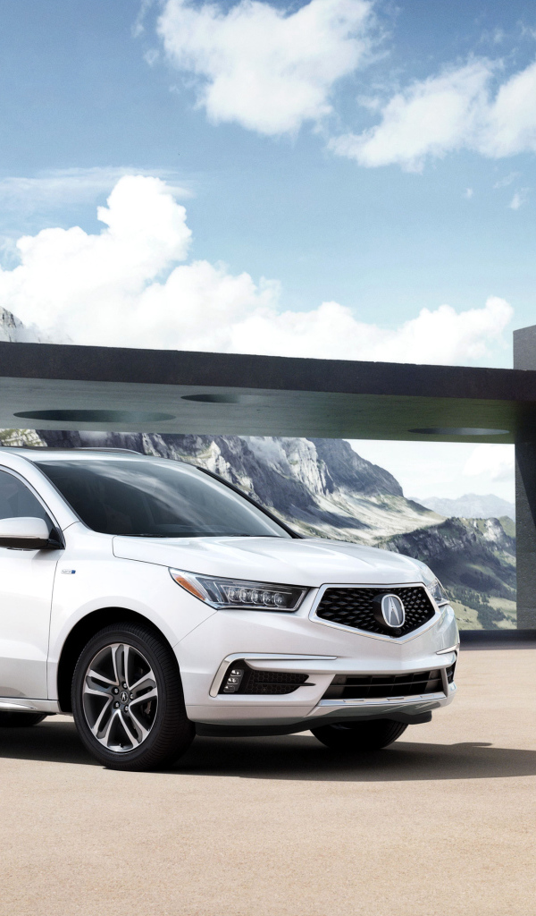 Белый автомобиль Acura MDX, 2017 