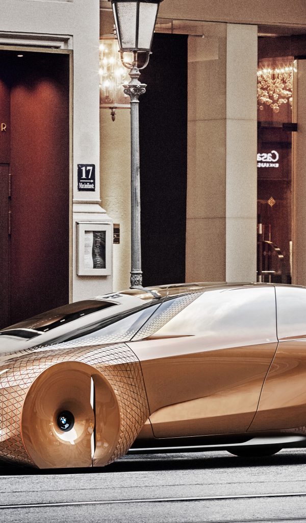 Коричневый стильный автомобиль BMW Concept Vision Next 100