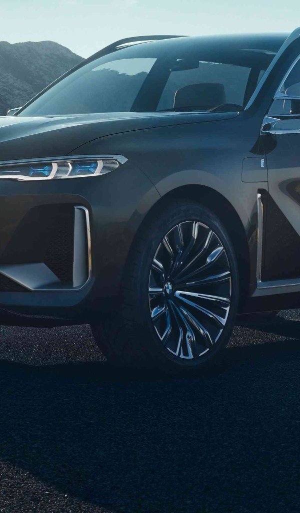 Стильный черный внедорожник BMW X7, 2018