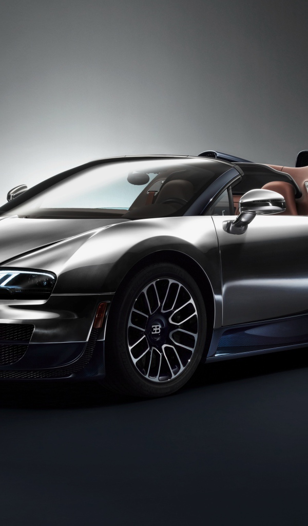 Стильный серебристый автомобиль Bugatti Veyron Grand